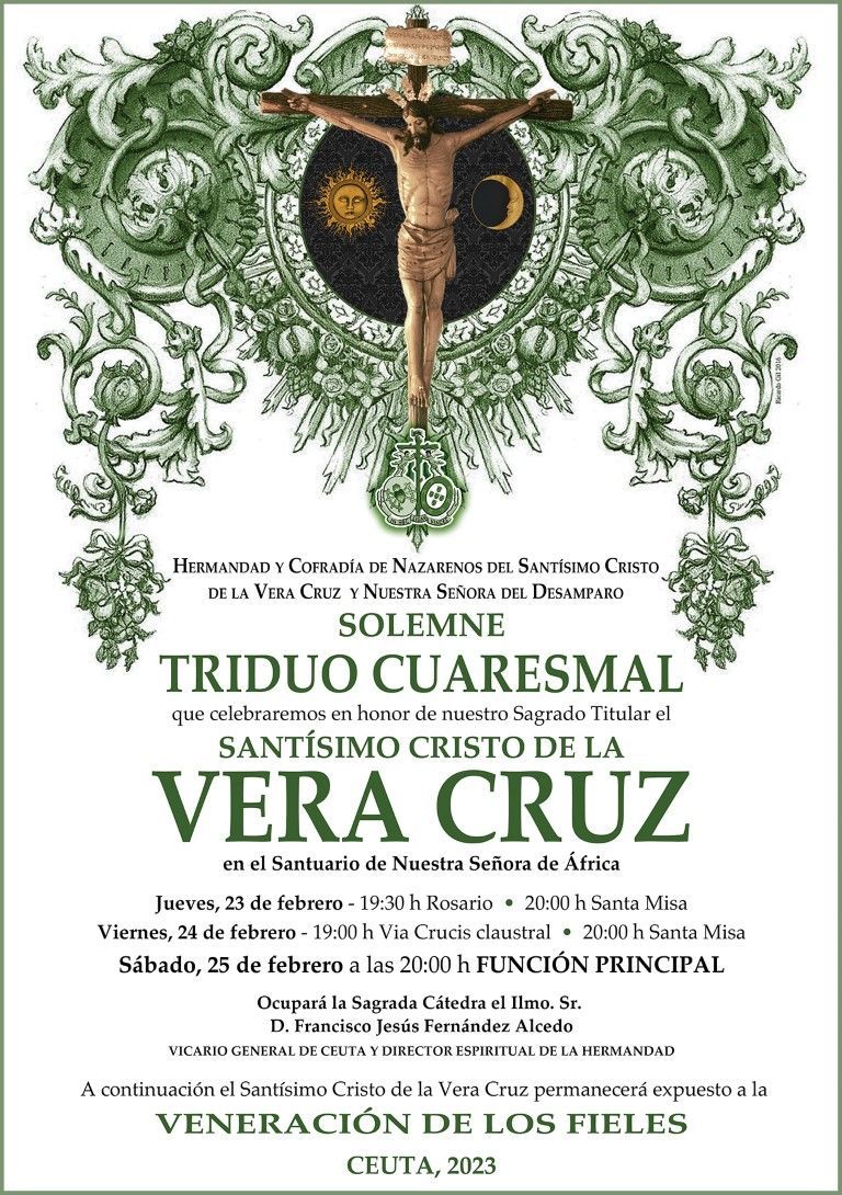 La hermandad de la Vera Cruz celebra la próxima semana su solemne triduo