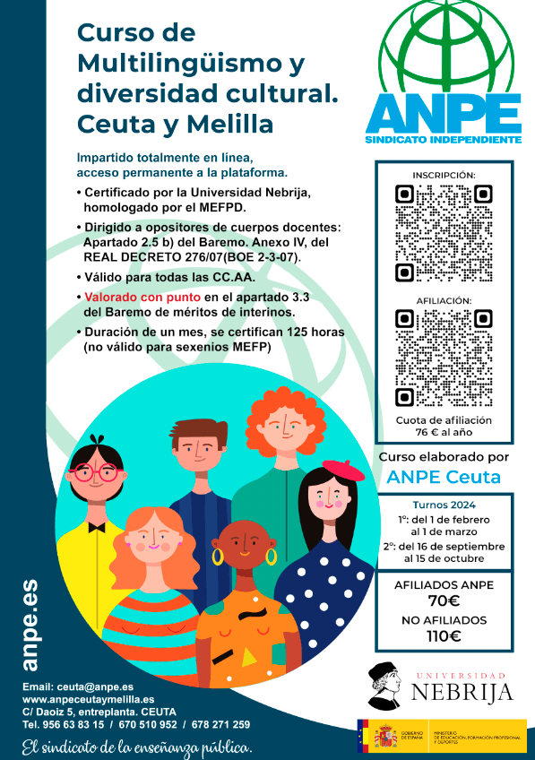 ANPE organiza un curso sobre multilingüismo y diversidad cultural en Ceuta y Melilla