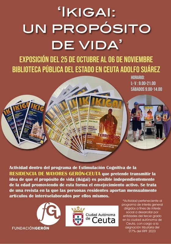 El próximo lunes se inaugura la exposición “Ikigay: un propósito de vida” de la Residencia Gerón