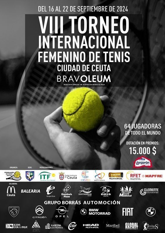 64 jugadoras participarán en el “VIII Torneo Internacional Ciudad de Ceuta” de tenis que arranca el próximo lunes
