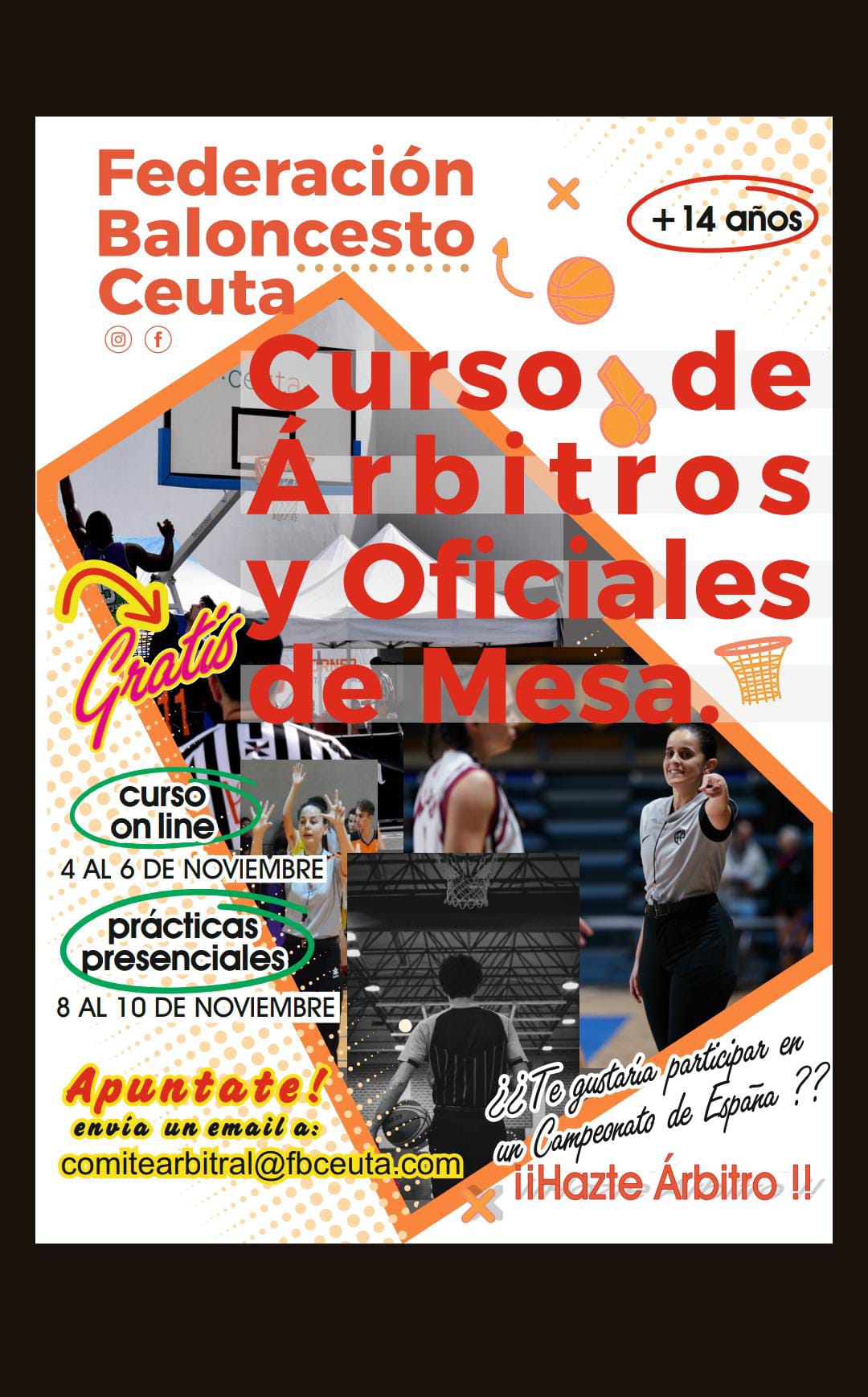 La Federación de Baloncesto de Ceuta concentra a sus selecciones y prepara a casi una veintena de árbitros