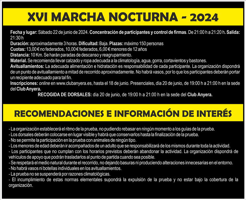 normas marcha nocturna