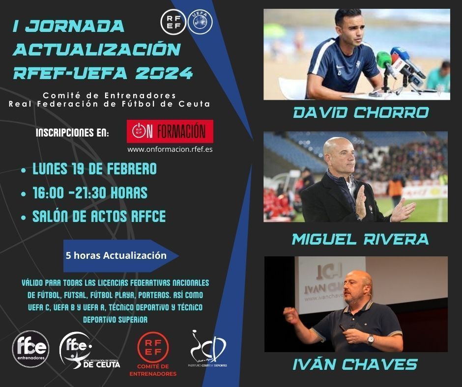 Miguel Rivera, David Chorro e Iván Chaves, ponentes en la Jornada de Actualización y Reciclaje del 19 de febrero