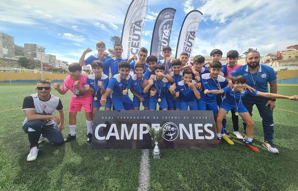El San Agustín CF y la AD Ceuta Reciben los Trofeos del Campeonato de Liga Infantil de Fútbol en Ceuta
