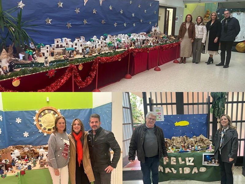 Orozco visita los belenes instalados en los centros escolares
