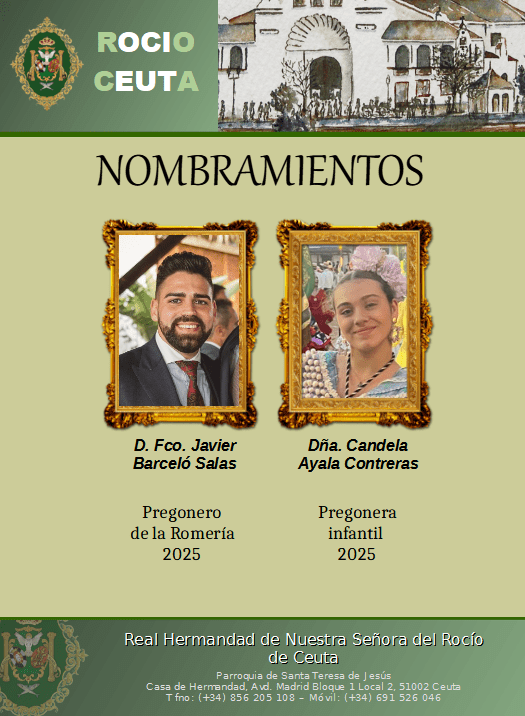 Francisco Javier Barceló y Candela Ayala, pregonero y pregonera infantil de la Hermandad  del Rocío