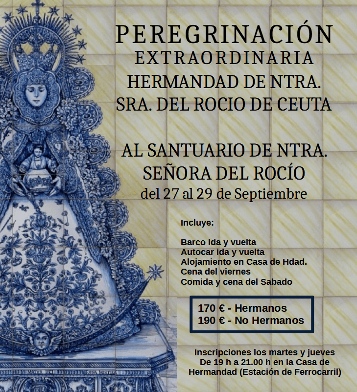 Anuncio de la Hermandad: Inscripciones Abiertas para la Peregrinación Anual a la Blanca Paloma