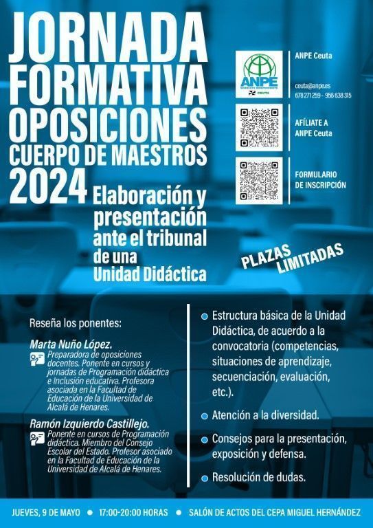 ANPE organiza una jornada informativa para opositores al cuerpo de maestros