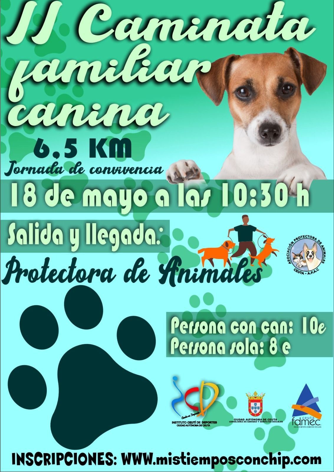 La Protectora de Animales y Plantas de Ceuta organiza la II Caminata Canina Familiar: una jornada solidaria para disfrutar, educar y convivir