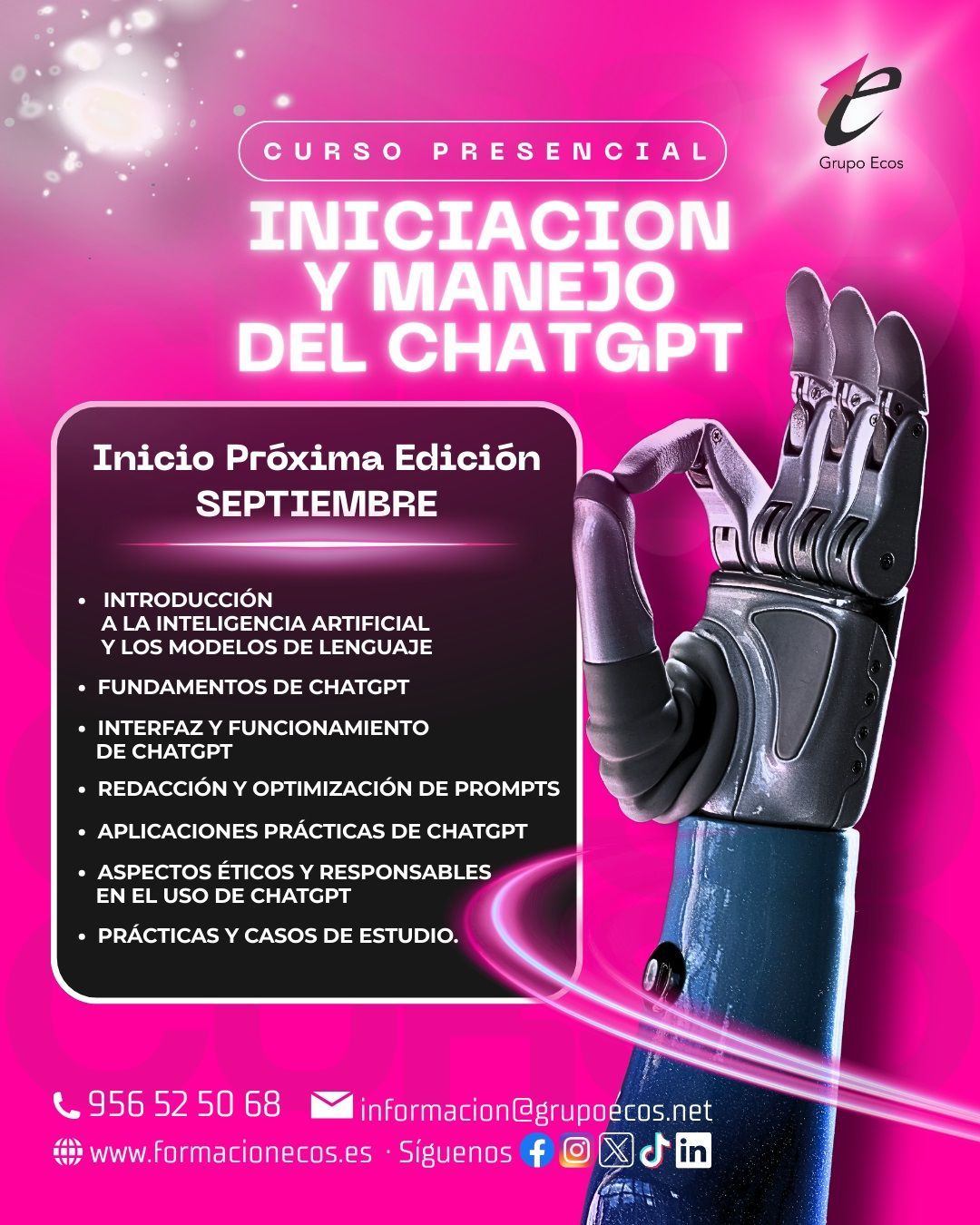 Academia Ecos lanza en septiembre un curso pionero en Ceuta sobre iniciación y manejo de ChatGPT