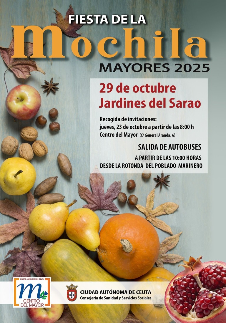 El próximo día 29 de octubre se celebrará la “Mochila para mayores”