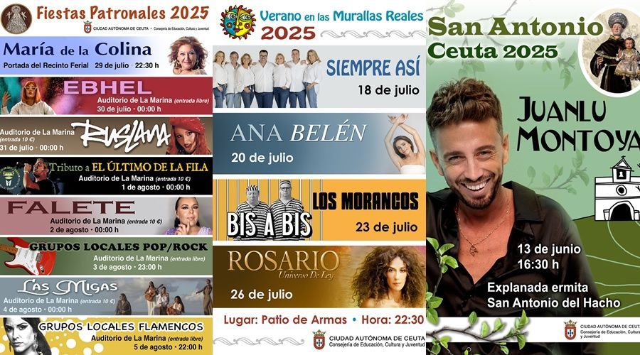 El próximo 2 de junio salen a la venta las entradas para el “Verano en las Murallas Reales” y el “Festival Flamenco de Ceuta”