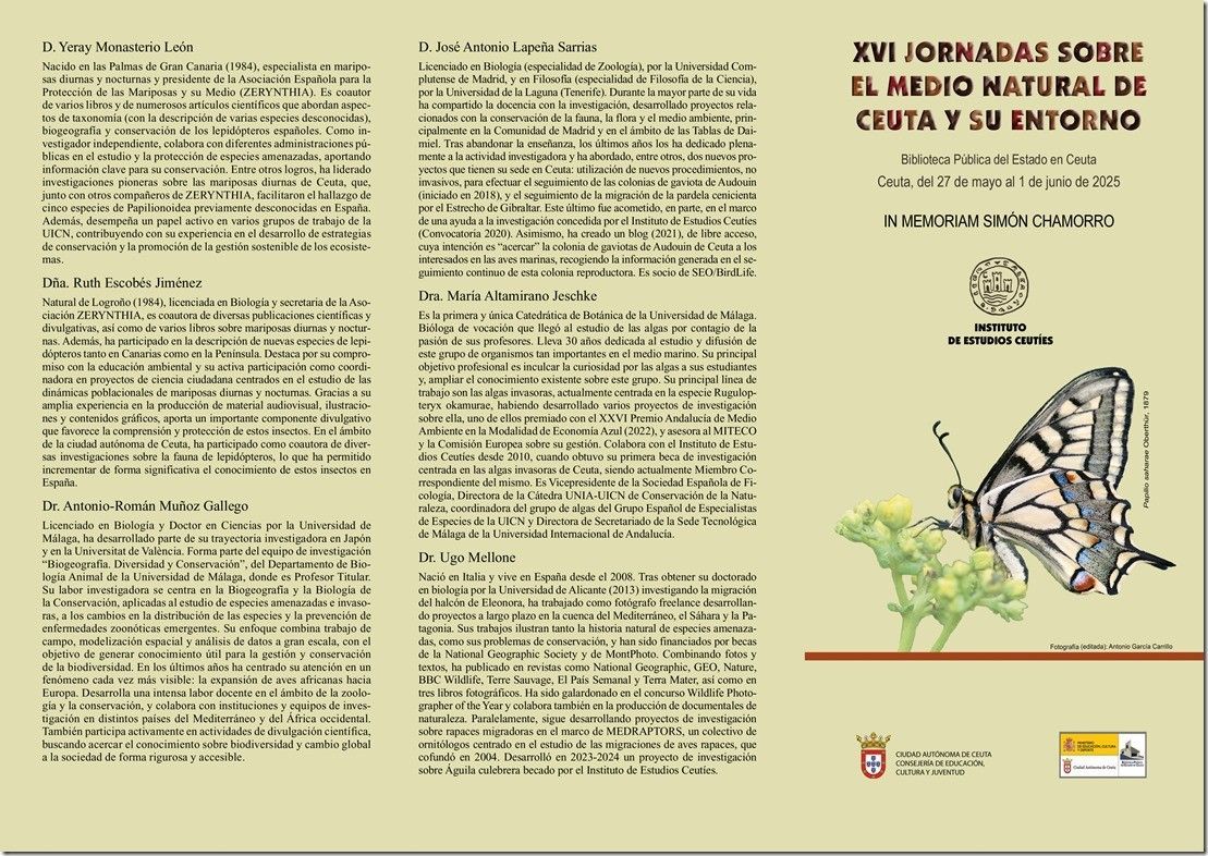 Mañana arrancan las “XVI Jornadas sobre el Medio Natural de Ceuta y su entorno”