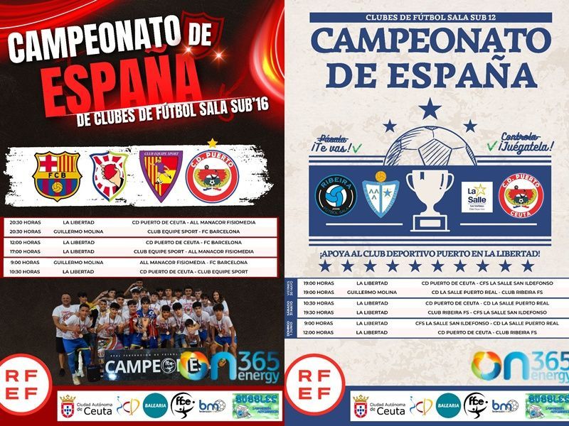Ceuta acoge este fin de semana los Campeonatos de España Sub-12 y Sub-16 de Fútbol Sala