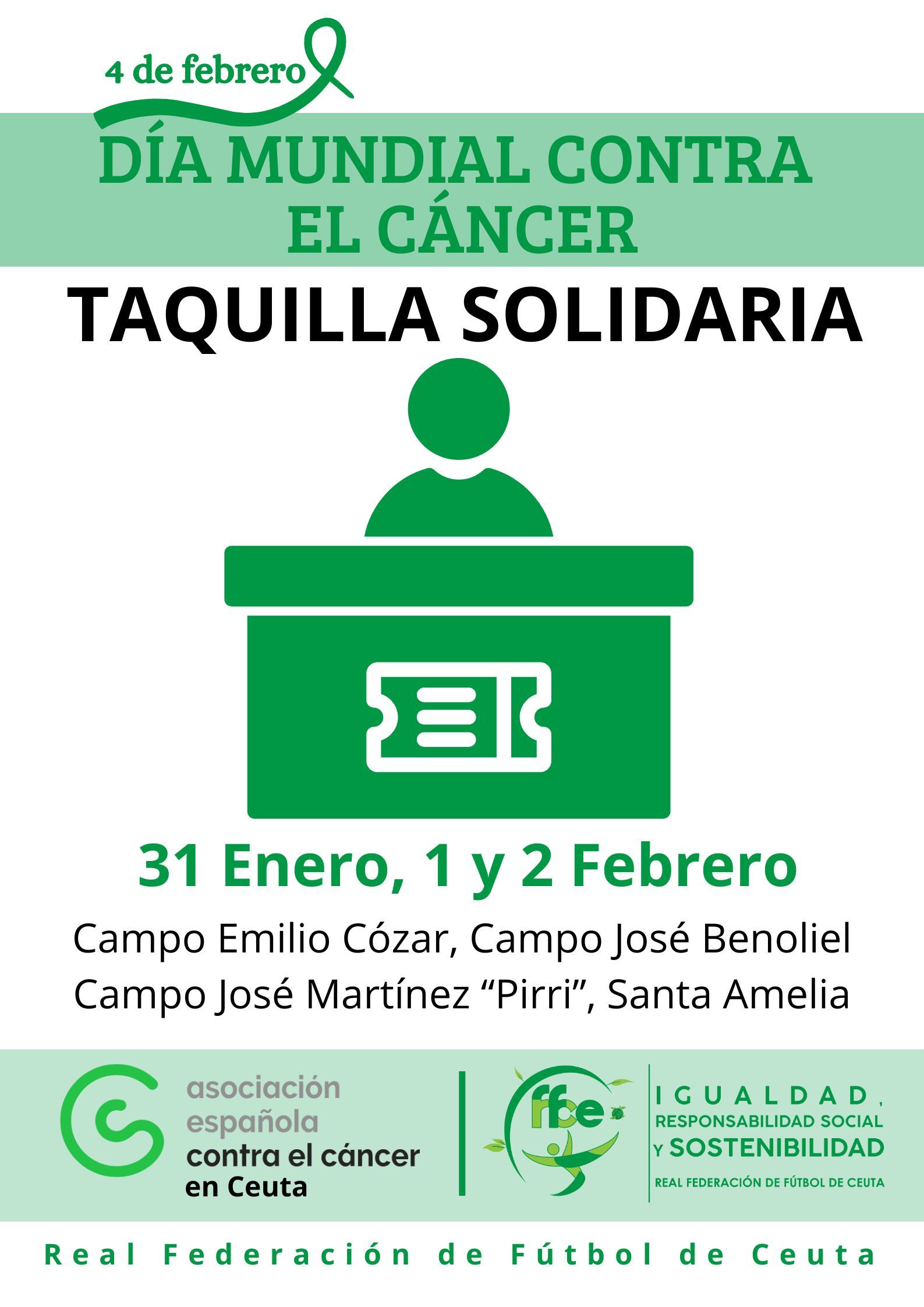 La RFFCE colabora con la AECC en Ceuta en los prolegómenos del Día Internacional de Lucha contra el Cáncer