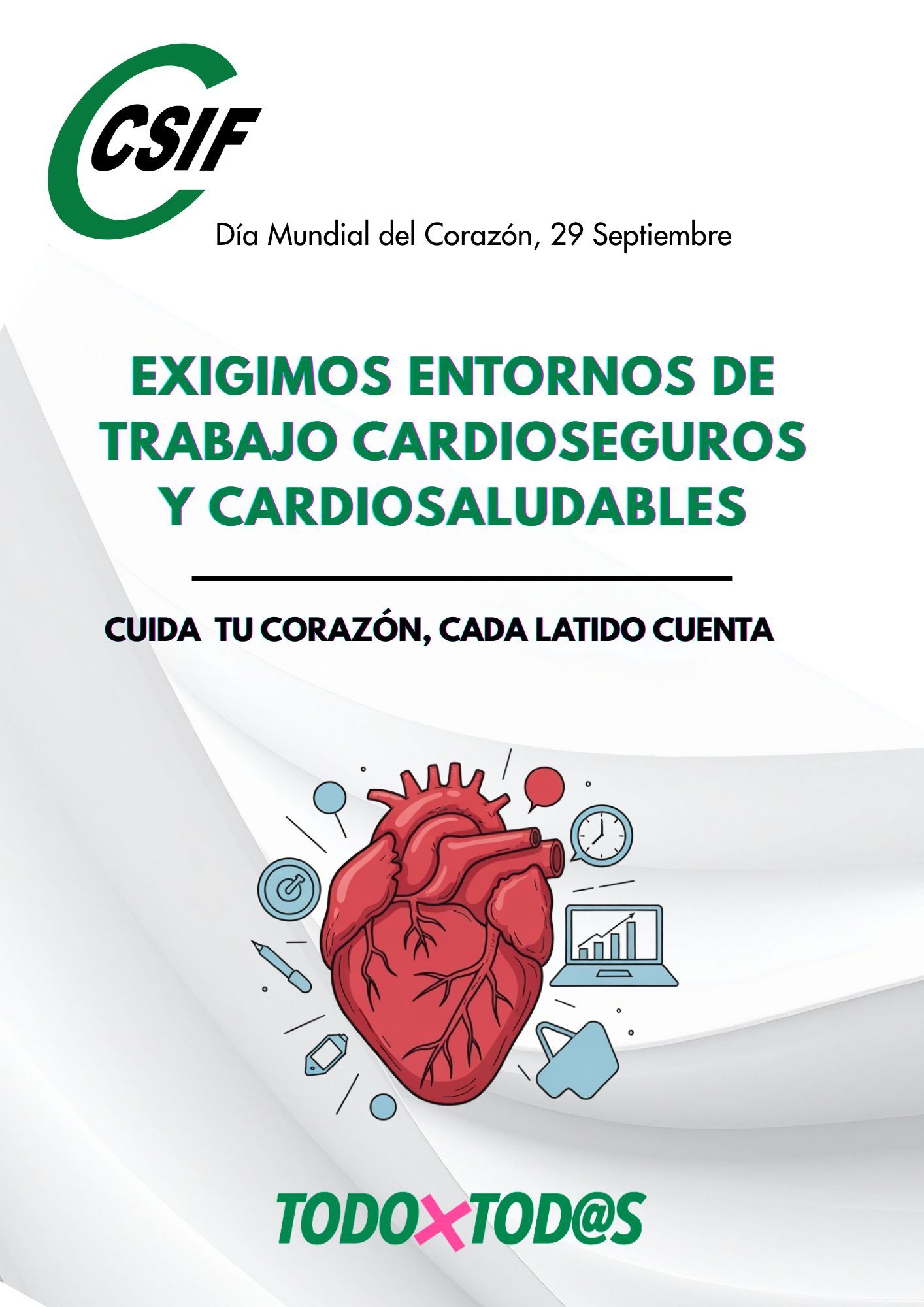 CSIF exige medidas urgentes para rebajar los riesgos laborales, reconocimientos médicos de calidad y pruebas cardiológicas específicas