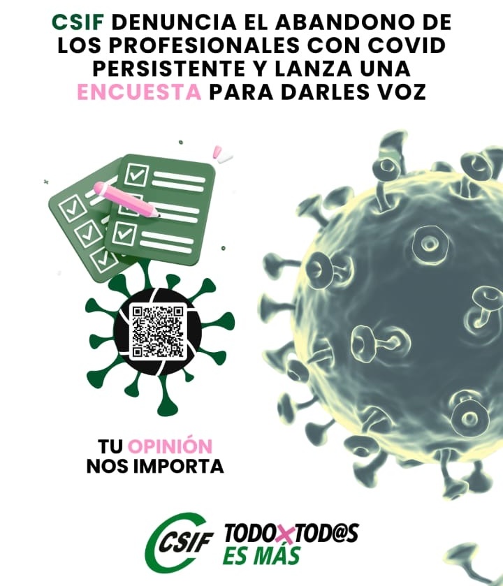  CSIF lanza una encuesta anónima para analizar la  situación de los profesionales con COVID persistente