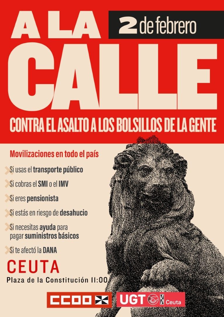 CCOO y UGT convocan una concentración para el domingo en defensa de las medidas de protección social