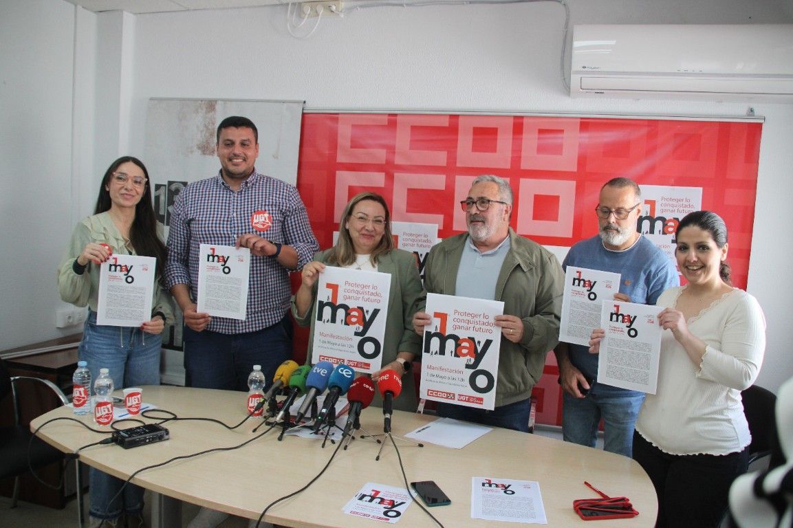 UGT y CCOO llaman a manifestarse el 1 de mayo bajo el lema "Proteger lo conquistado, ganar el futuro"