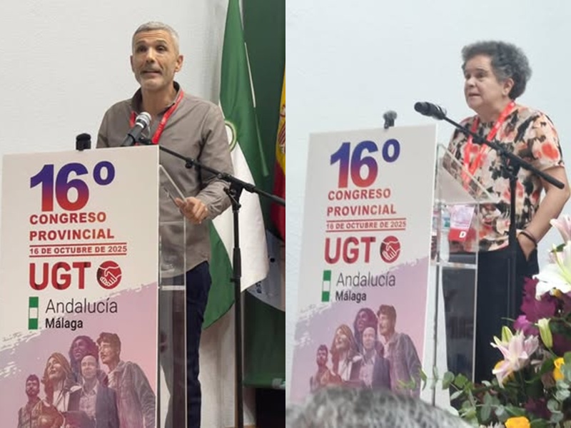 UGT felicita a Antonio González y a la ceutí Soledad Ruíz al liderar UGT en Málaga