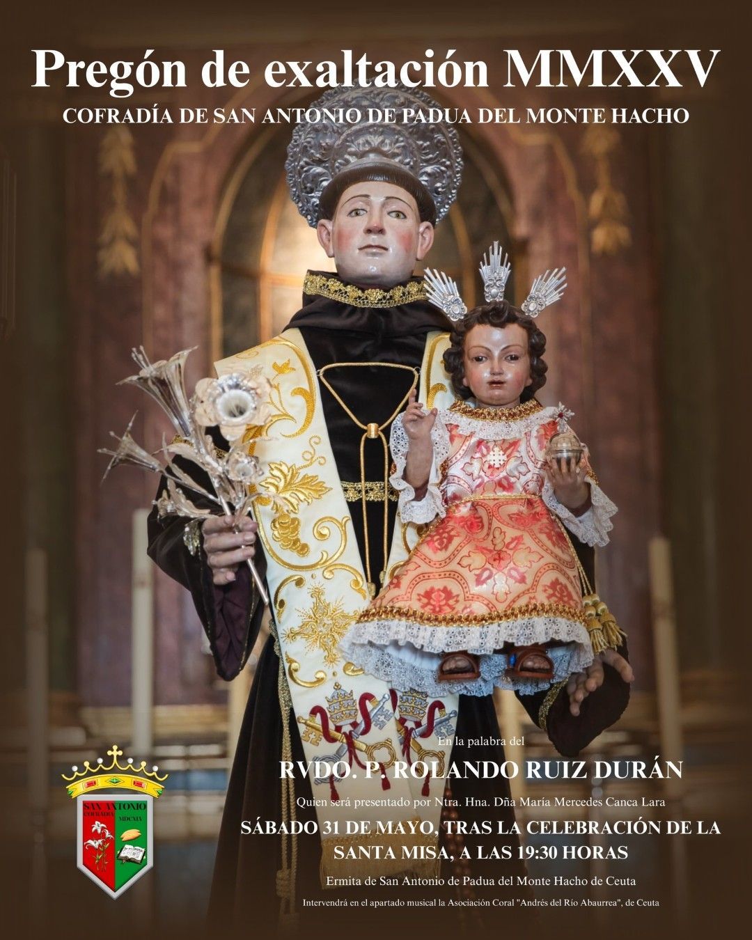 Rolando Ruiz, un sacerdote “de mundo”, pregona la universalidad de San Antonio en Ceuta