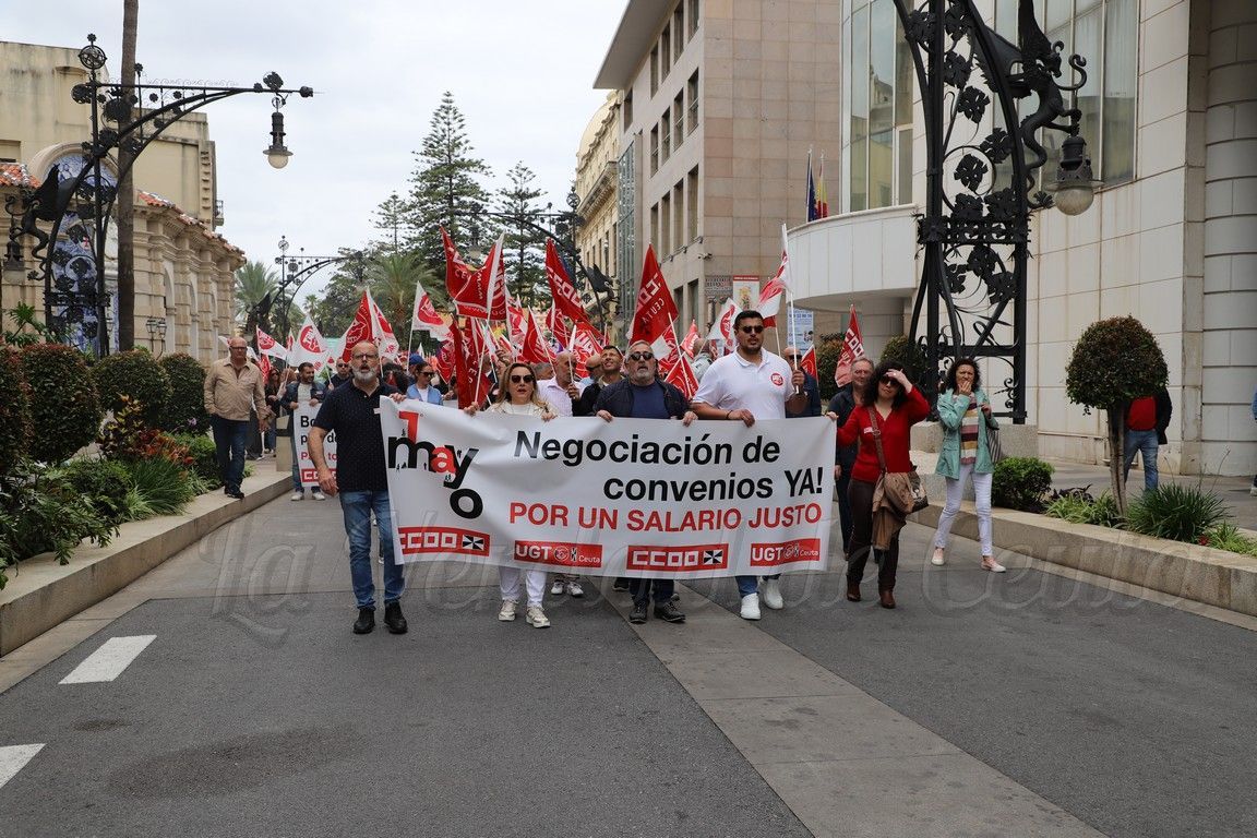 CCOO y UGT reclaman en el 1º de Mayo la reactivación de los convenios caducados y la extensión del plus de residencia