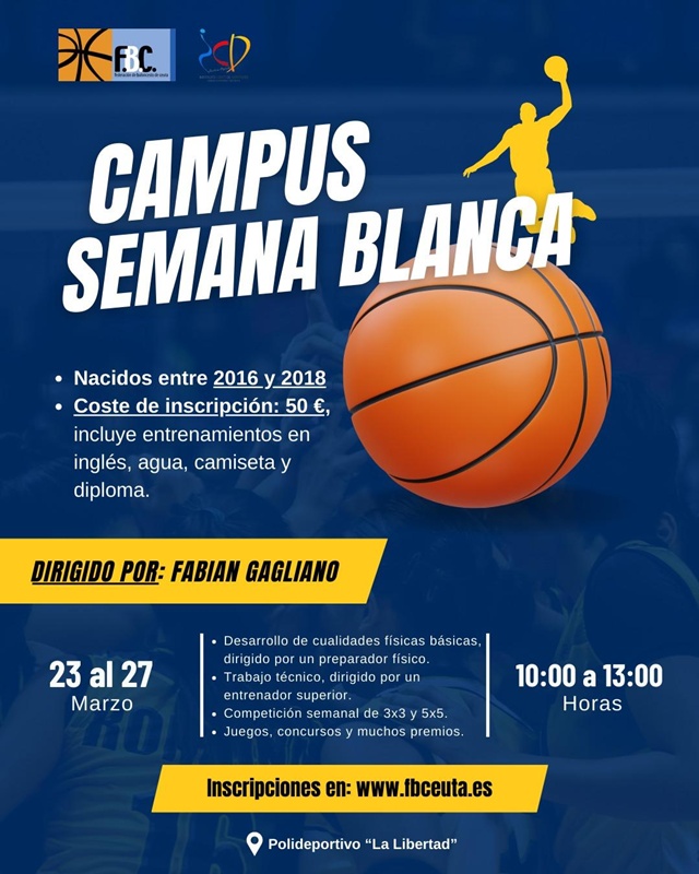 La Federación de Baloncesto de Ceuta lanza una nueva edición de su Campus de Semana Blanca