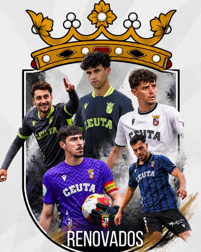 La AD Ceuta FC blinda la continuidad de cinco jugadores del filial