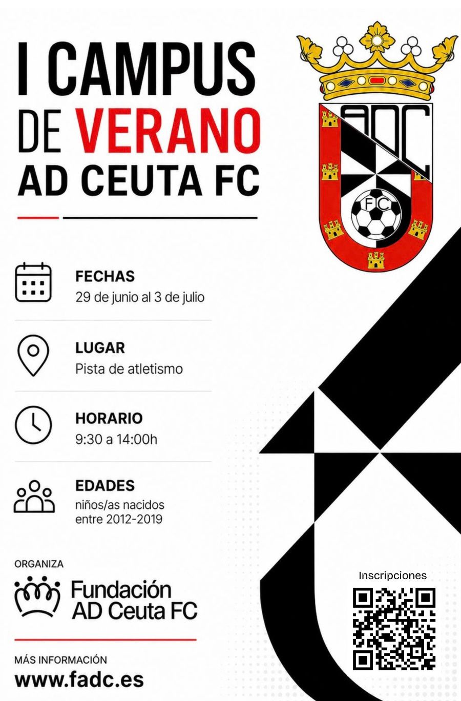 La Fundación AD Ceuta FC organiza su primer Campus de Verano para niños y niñas de entre 6 y 14 años