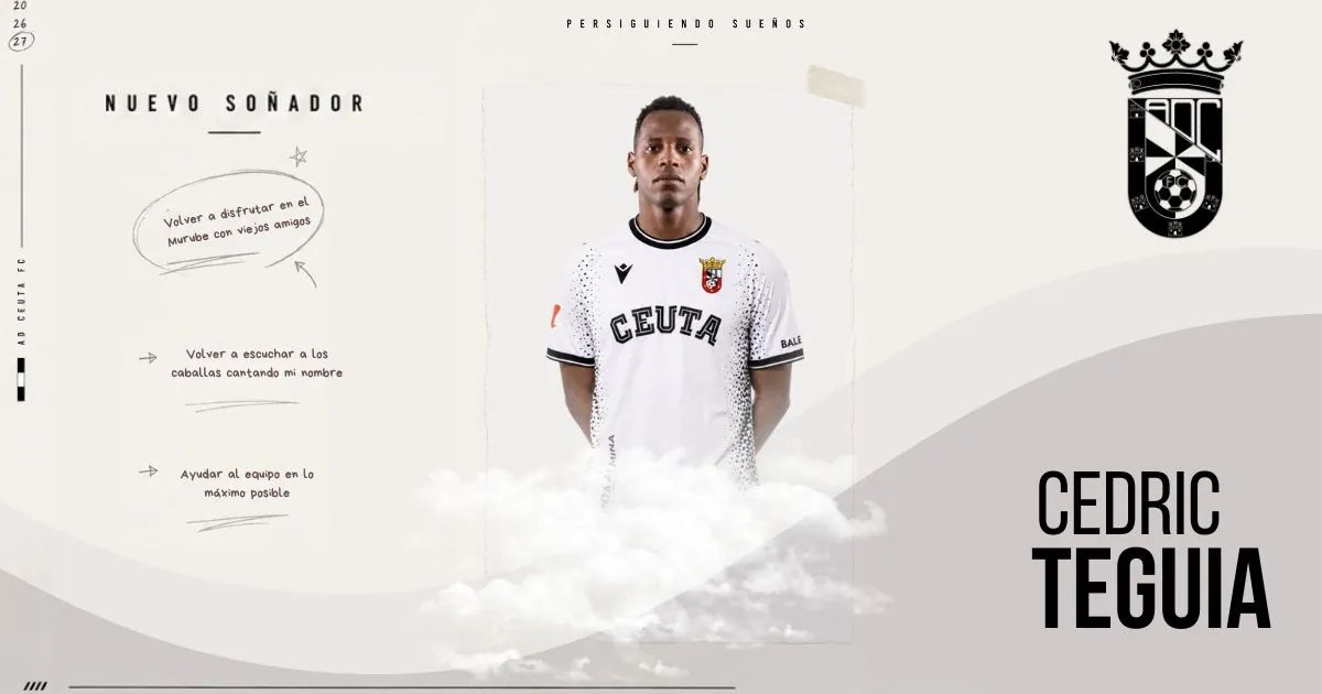 Cedric Teguia regresa a la AD Ceuta FC para las dos próximas temporadas