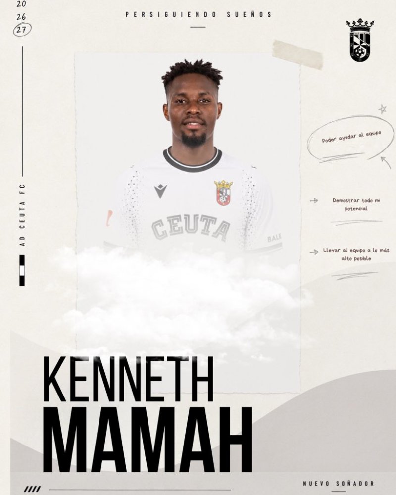 La AD Ceuta FC incorpora a Kenneth Mamah para las dos próximas temporadas