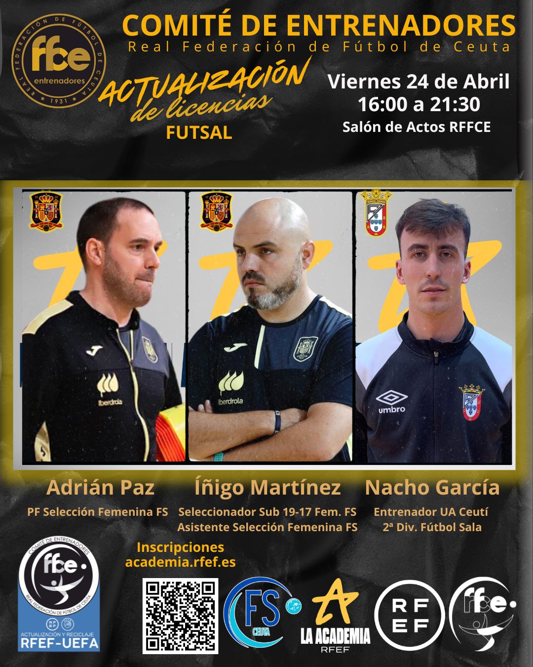 La RFFCE celebrará el 24 de abril una jornada de actualización de fútbol sala para entrenadores