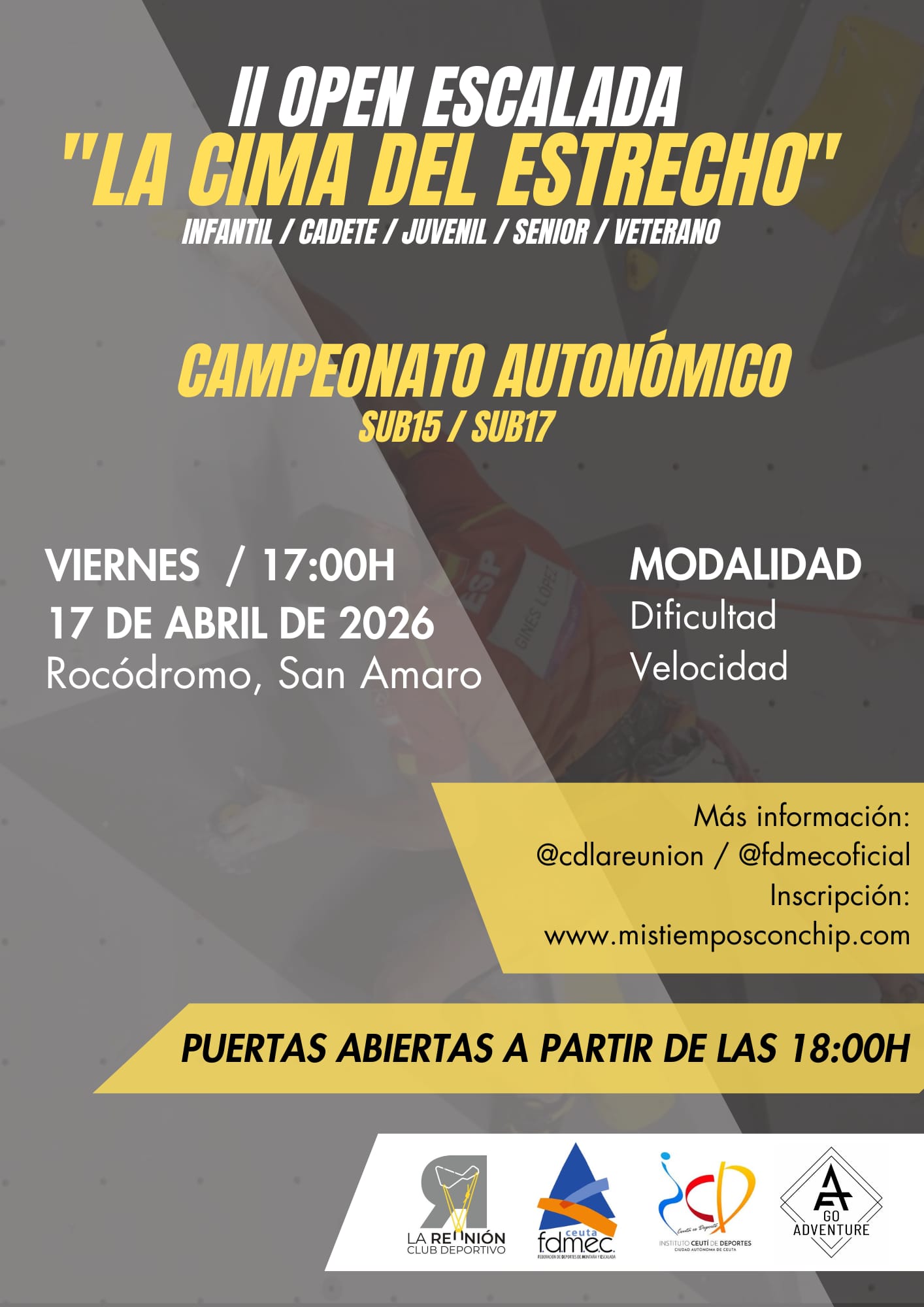 La escalada base se cita en Ceuta en una nueva edición del Open ‘La Cima del Estrecho’La escalada base se cita en Ceuta en una nueva edición del Open ‘La Cima del Estrecho’ 