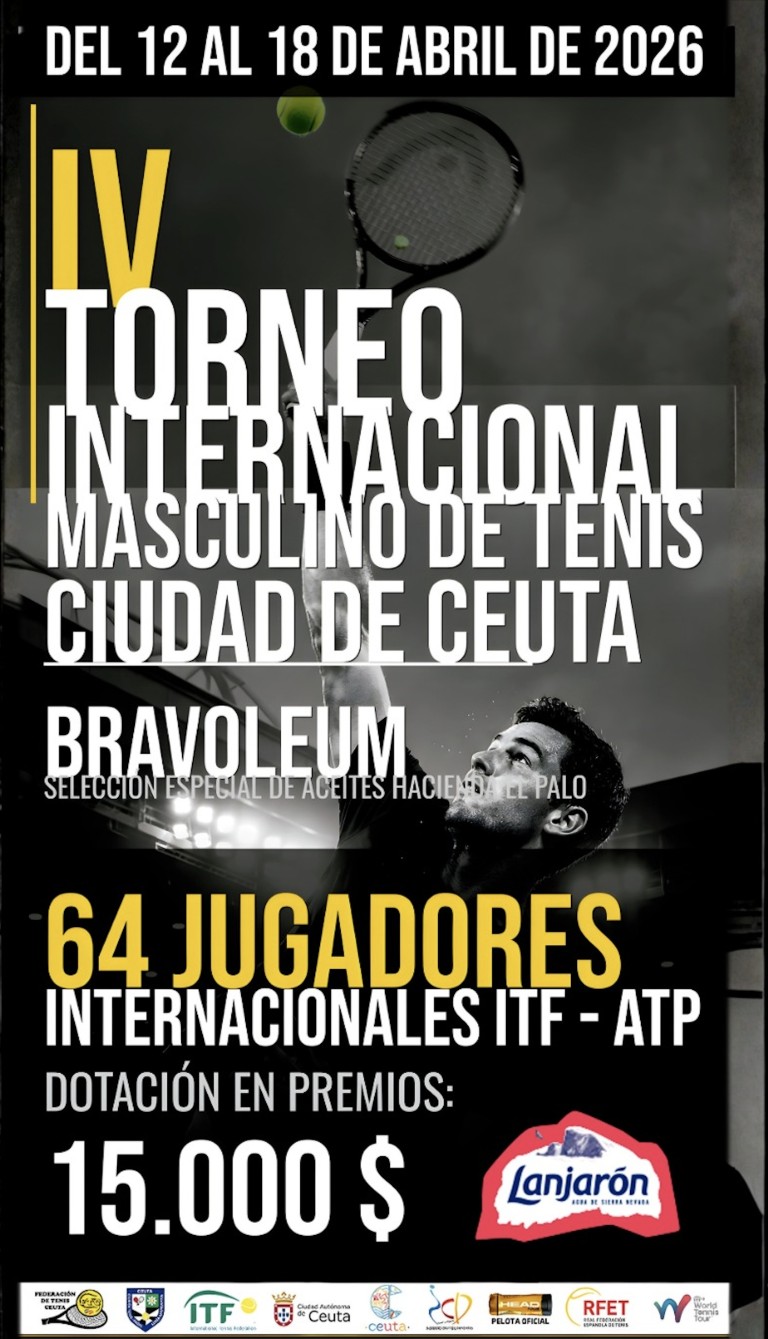El IV Torneo Internacional de Tenis Ciudad de Ceuta se celebrará del 12 al 18 de abril