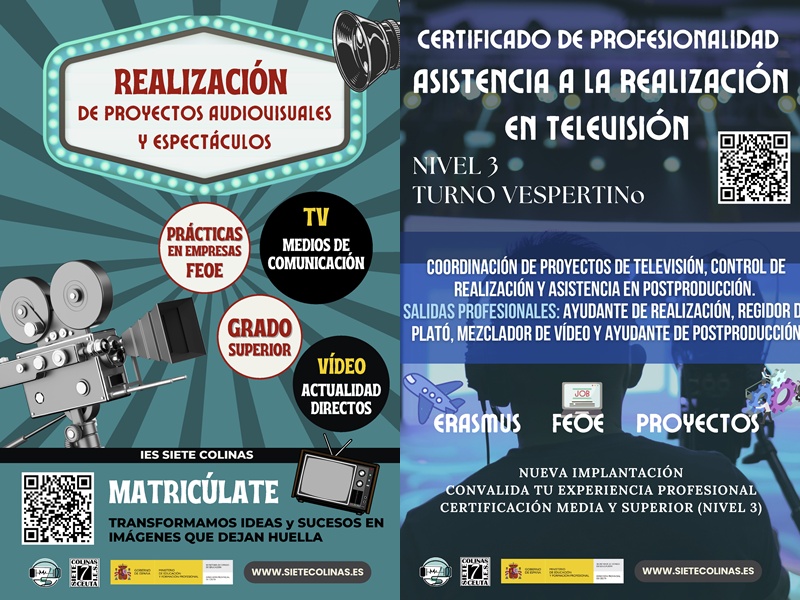 El IES Siete Colinas amplía su oferta de Imagen y Sonido con un nuevo grado superior y un certificado profesional