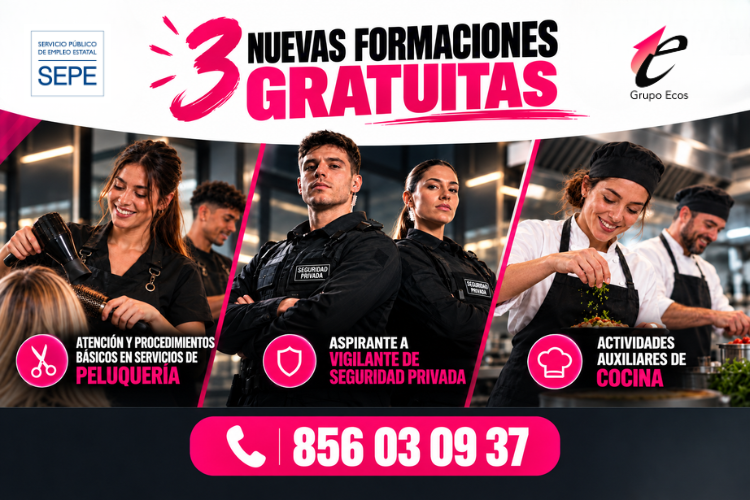 Grupo Ecos anuncia tres nuevos cursos gratuitos vinculados al SEPE