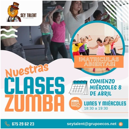 Sey Talent lanza clases de zumba en Grupo Ecos a partir del 8 de abril