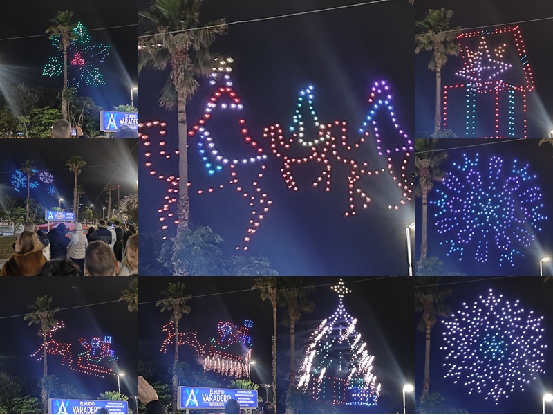 El cielo de Ceuta se llena de luz y color en el segundo pase del show de drones
