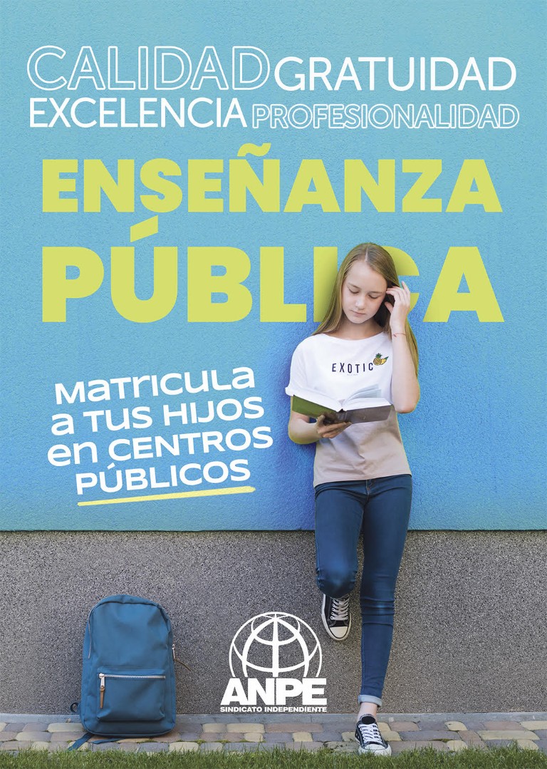 ANPE anima a las familias a optar por la enseñanza pública ante el próximo proceso de admisión escolar
