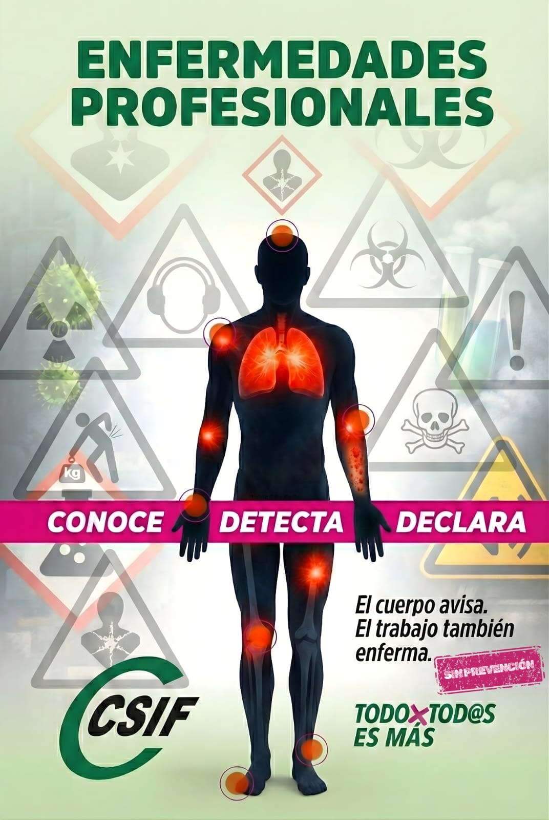 CSIF: “Si enfermas por tu trabajo, no aceptes que te traten como enfermedad común”.