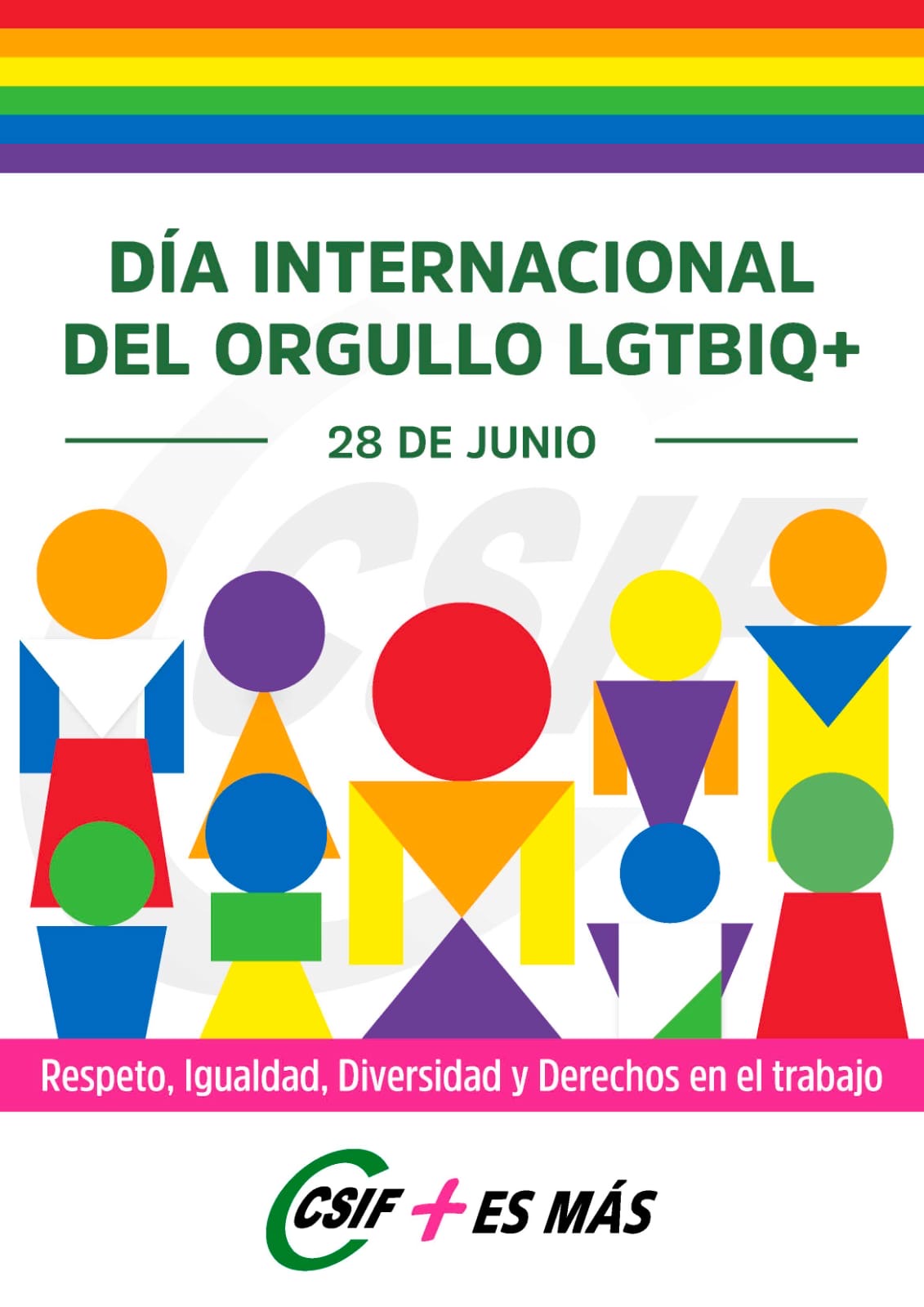 CSIF reclama entornos laborales "seguros, inclusivos y respetuosos" con motivo del Día del Orgullo LGTBIQ+