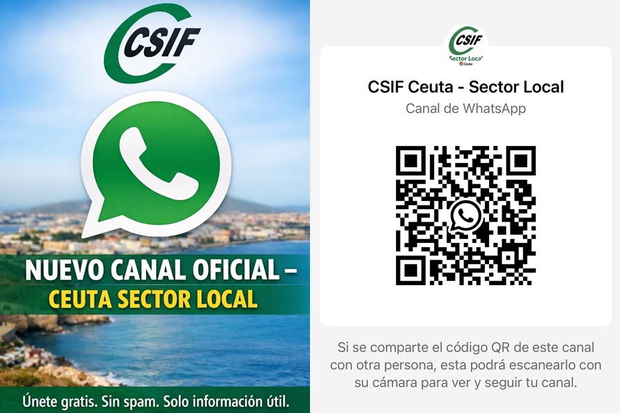 CSIF Ceuta crea un canal de WhatsApp para informar a trabajadores y opositores del sector local