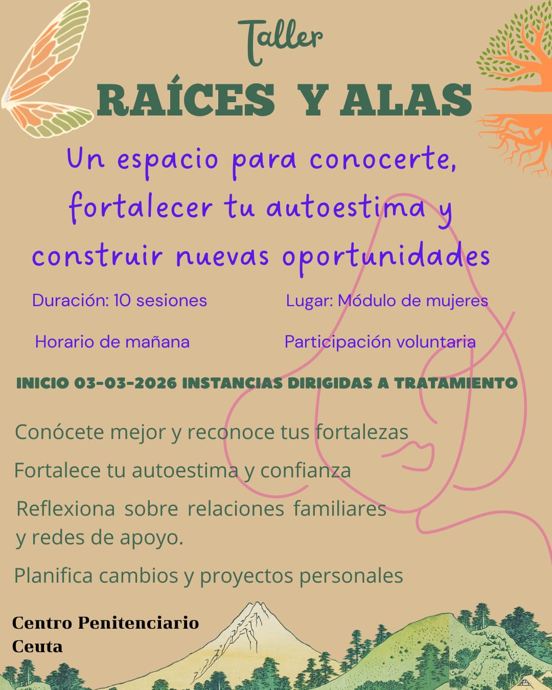 El centro penitenciario de Ceuta impulsa el programa “Raíces y Alas” para mujeres internas con motivo del 8 de marzo