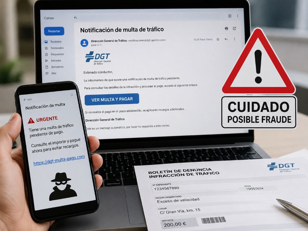La Asociación Española de Consumidores alerta de una reactivación importante del fraude relacionado con la DGT