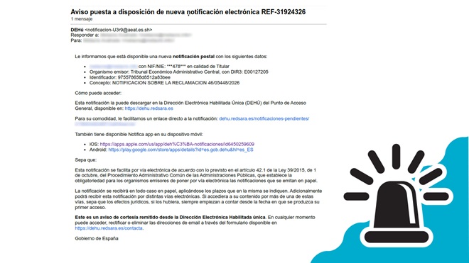 OCU alerta sobre una nueva campaña de phishing que suplanta a la Agencia Tributaria