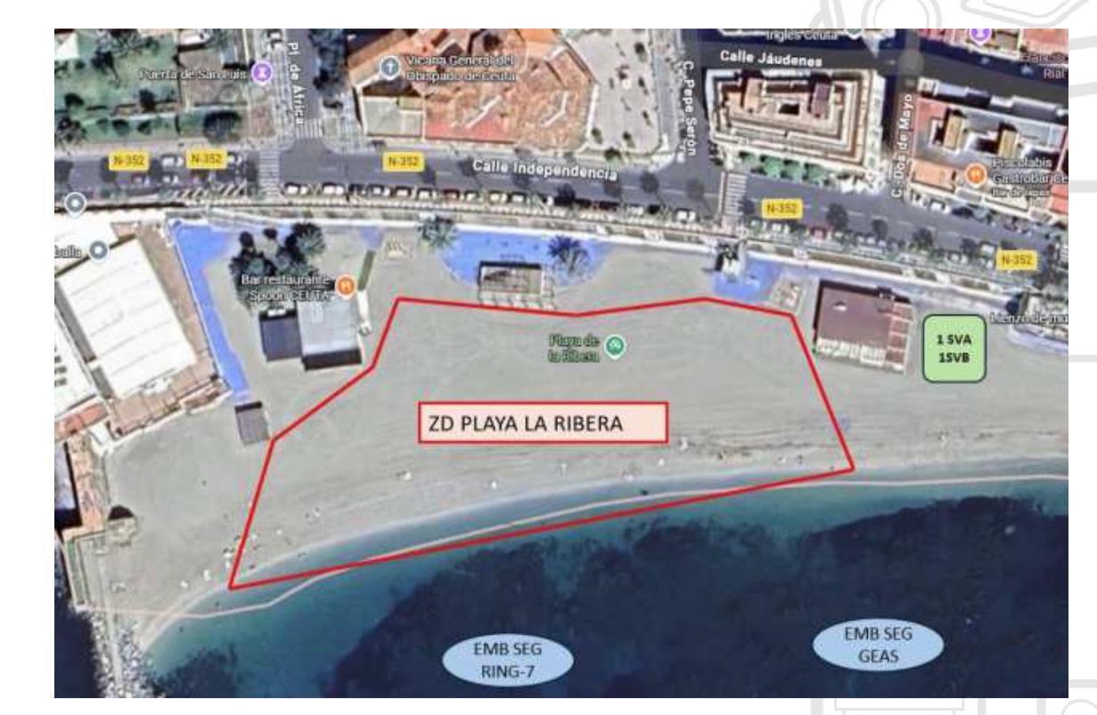 Acotada una zona de la playa de la Ribera con motivo del salto paracaidista de este sábado